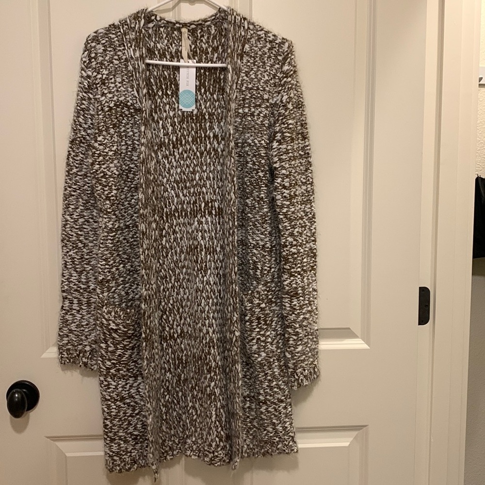Teeberry & Weave for Stitch Fix Dannelle Marled Eyelash Yarn Duster Cardigan NWT